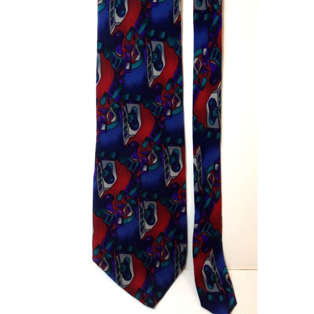 Vintage J. Garcia Lizard Board Collection Designer Neck Tie 60"  Made in the USA